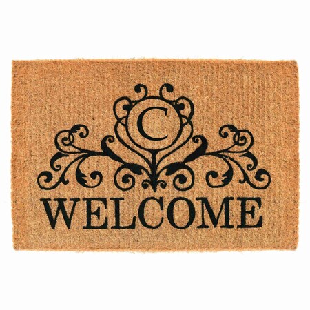 Calloway Mills Monogram Door Mat, Black, Natural, 24 in W x 36 in L 102562436C